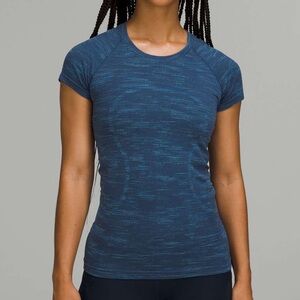 Lululemon Swiftly Tech Short Sleeve 2.0 Chroma Check Mineral Blue Size 6